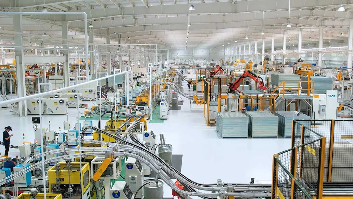 Large production floor with machinery and organized work areas